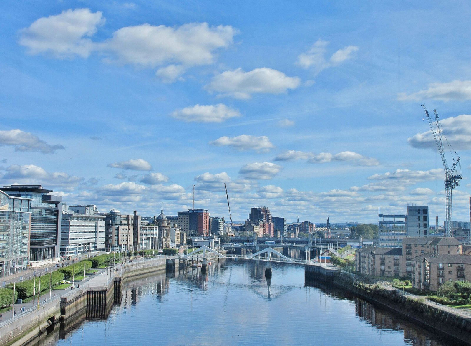 body of water between high-rise building